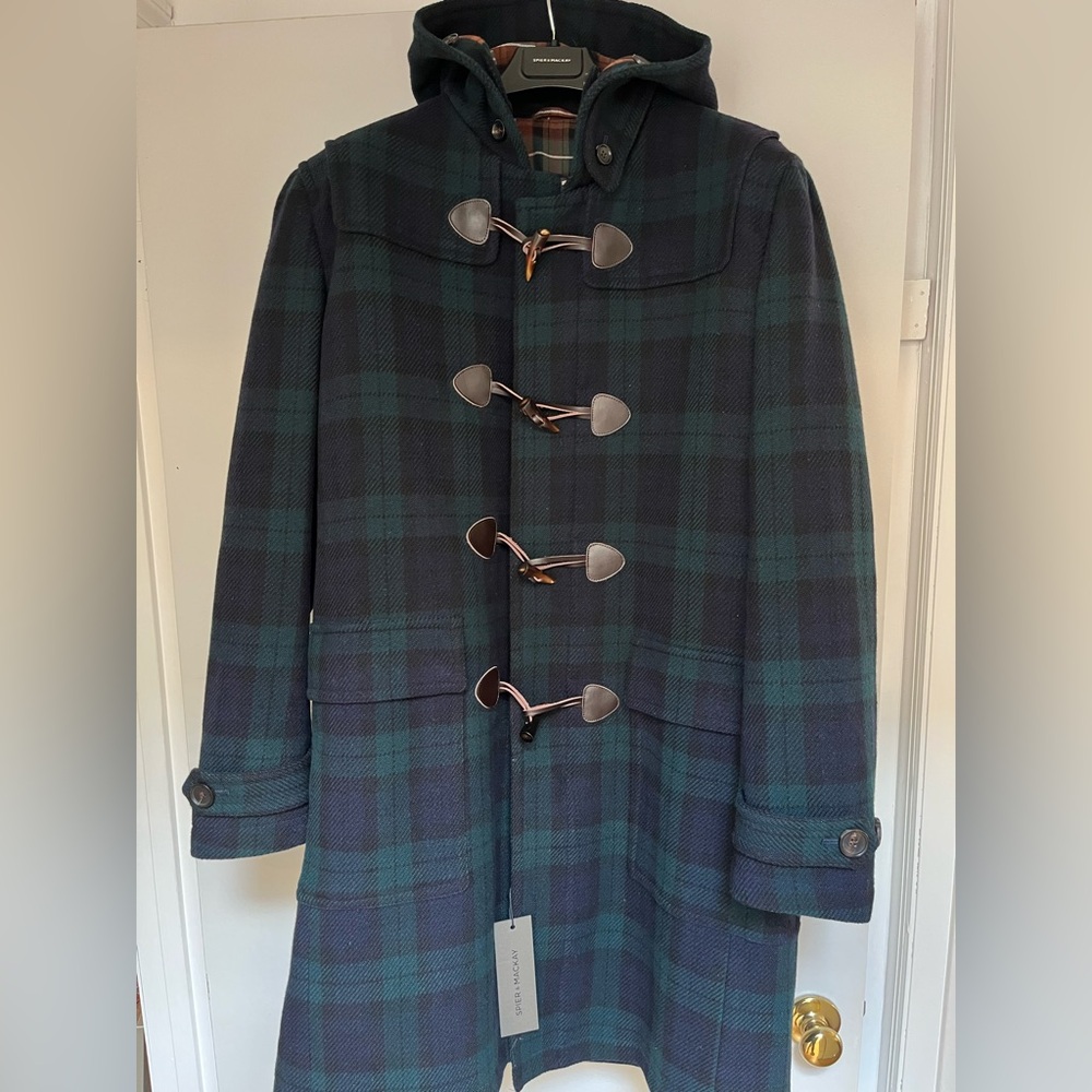 NWT- Spier & Mackay - Blackwatch Plaid Duffle Coat - 40 - Wool